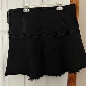 We The Free Black Distressed Mini Skirt